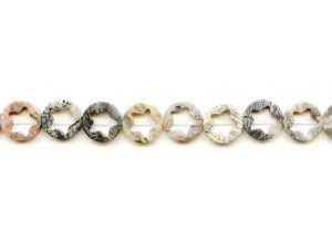 Silver Leaf Jasper 12mm Star Donut