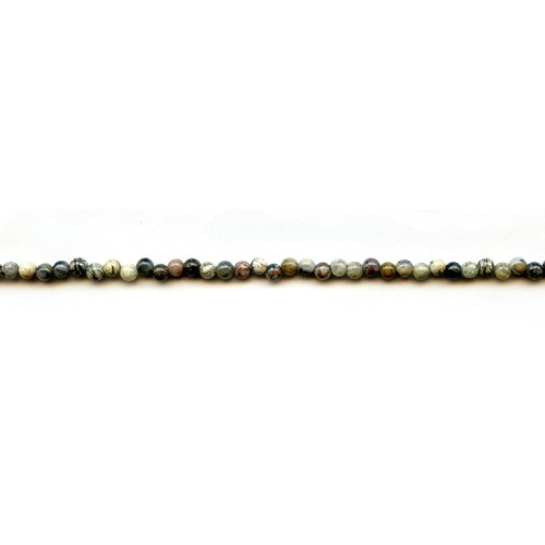 202-1078 Silver Leaf Jasper <br>3mm Round