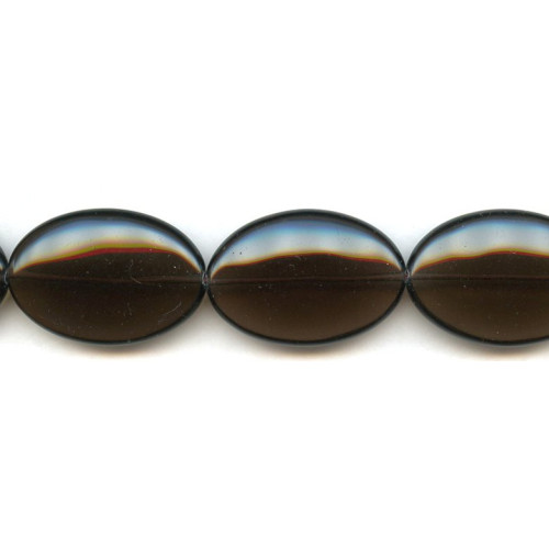 203-1240 Smoky Quartz <br>25x37 Flat Oval