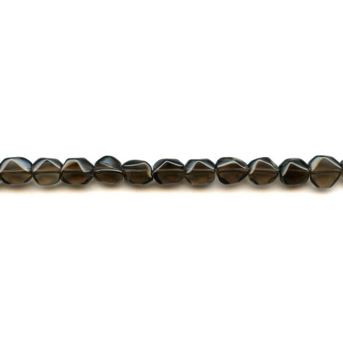 203-1577 Smoky Quartz <br>8x9 Beveled Flat Nugget