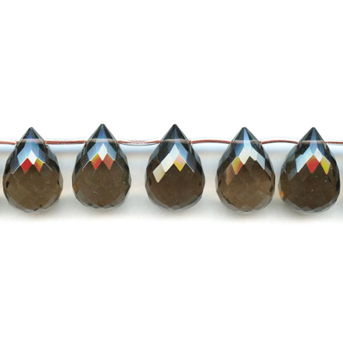 203-1758 Smoky Quartz <br>18x25 Teardrop Briolette