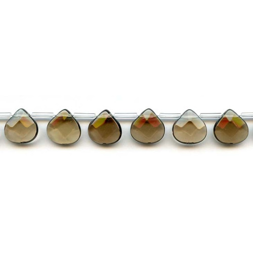 203-1845 Smoky Quartz <br>13x13 Flat Pear Briolette