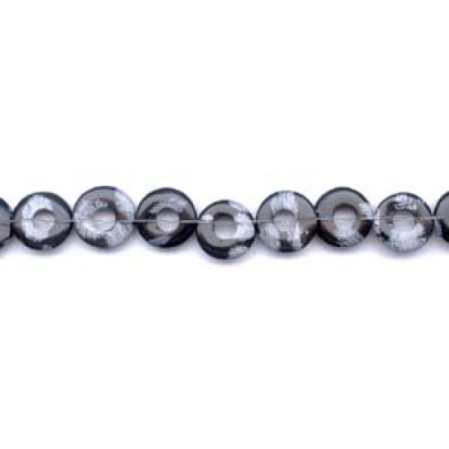205-0543 Snowflake Obsidian <br>14mm Donut