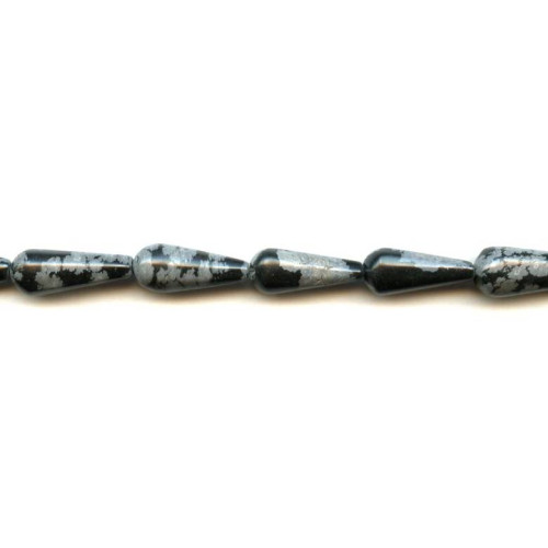 205-1029 Snowflake Obsidian <br>9x22 Teardrop