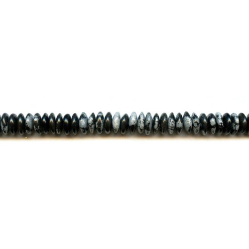 205-1033 Snowflake Obsidian <br>9mm Rondell