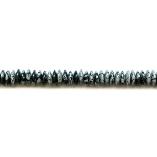 205-1035 Snowflake Obsidian <br>10mm Rondell