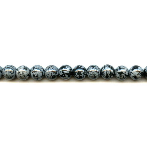 205-1049 Snowflake Obsidian <br>10mm Round