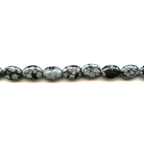 205-1052 Snowflake Obsidian <br>10x14 Flat Oval