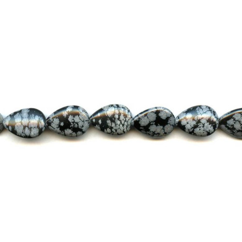 205-1058 Snowflake Obsidian <br>13x18 Flat Pear