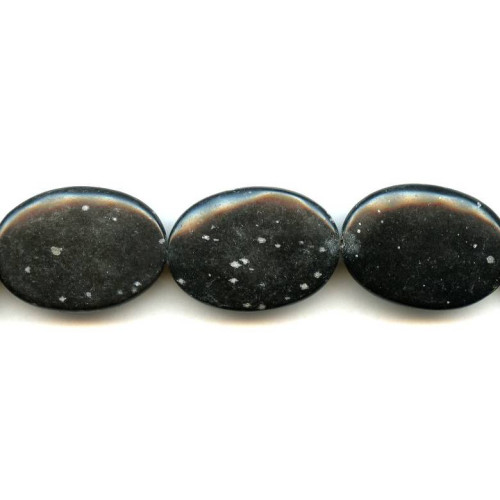 205-1066 Snowflake Obsidian <br>25x35 Flat Oval