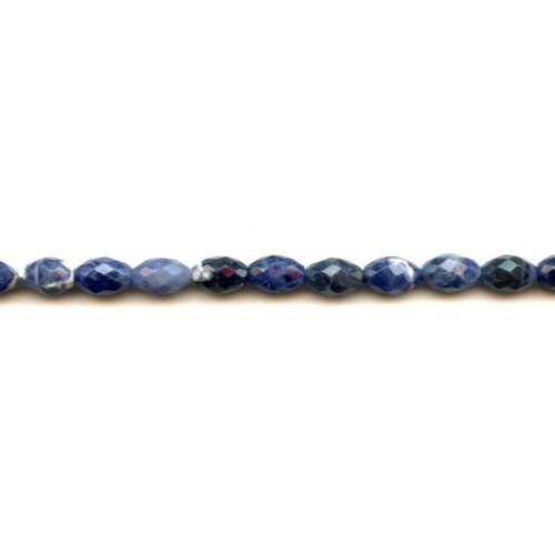 206-0391 Sodalite <br>7x10 Faceted Oval Rice