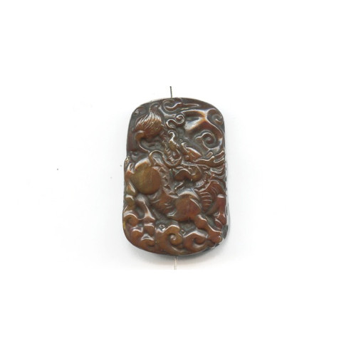 207-1096 Soocho Jade <br>43x30 Carved Pendant