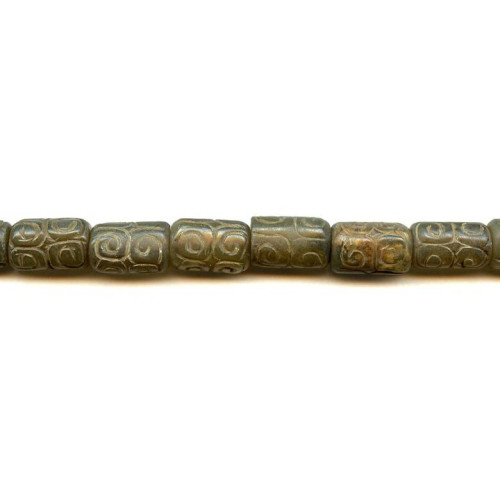 207-1214 Soocho Jade <br>10x16 Carved Tube