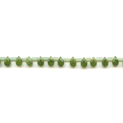 209-1114 Green Jade <br>5x8 Flat Pear Briolette