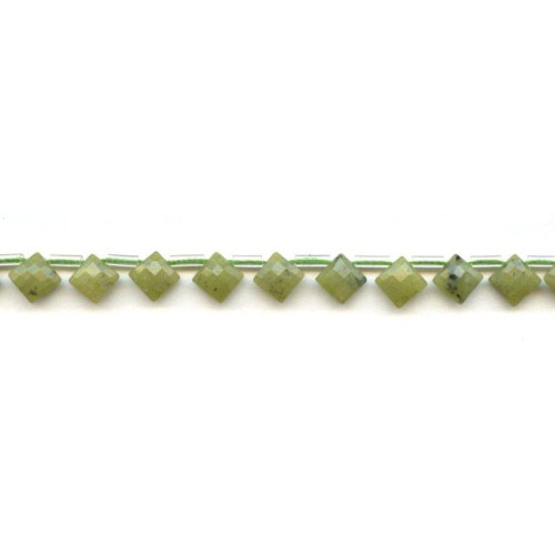 209-1165 Green Jade <br>7x7 Diamond Briolette