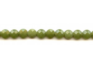 Green Jade 10mm Faceted Coin