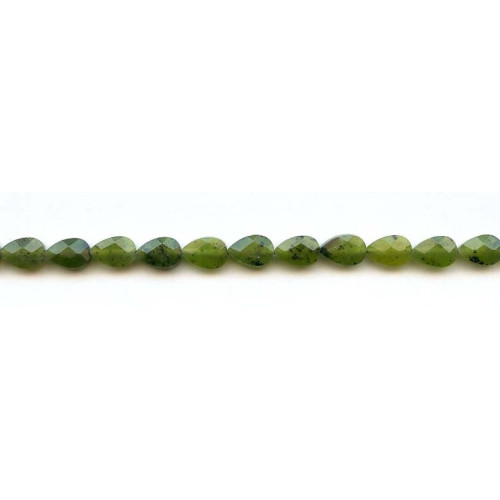 209-1253 Green Jade <br>6x9 Faceted Flat Pear