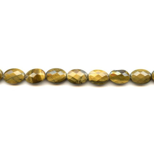 210-1033 Tiger Eye <br>10x14 Faceted Flat Oval