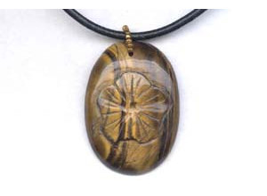 Tiger Eye 36x50 Carved Oval Pendant