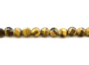 Tiger Eye 10mm Faceted Coin