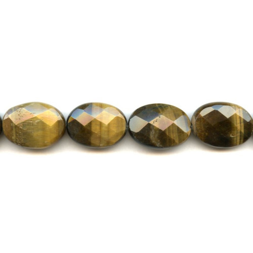 210-1072 Tiger Eye <br>18x25 Faceted Flat Oval