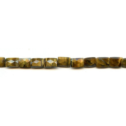 210-1075 Tiger Eye <br>7x10 Faceted Flat Rectangle