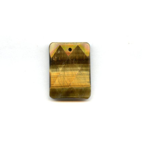 210-1089 Tiger Eye <br>30x40 Faceted Rectangle Pendant