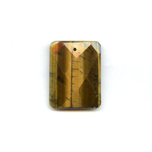 210-1092 Tiger Eye <br>35x45 Faceted Rectangle Pendant