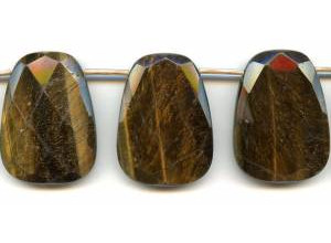 Tiger Eye 30x40 Faceted Flat Drop