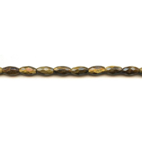 210-1192 Tiger Eye <br>6x12 Faceted Oval Rice