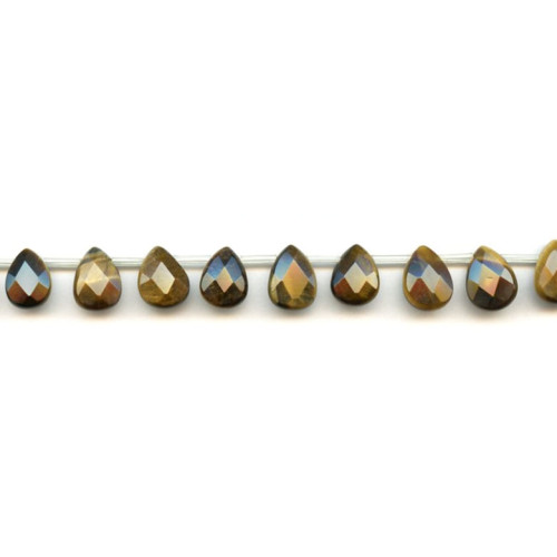 210-1342 Tiger Eye <br>9x11 Flat Pear Briolette