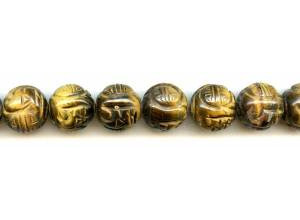 Tiger Eye 16mm Carved Round