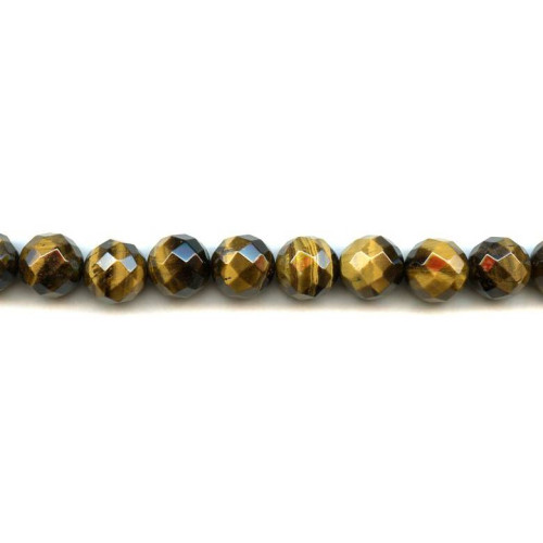 210-1421 Tiger Eye <br>12mm Faceted Round