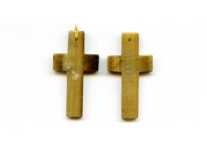 Tiger Eye 21x40 Cross Pendant