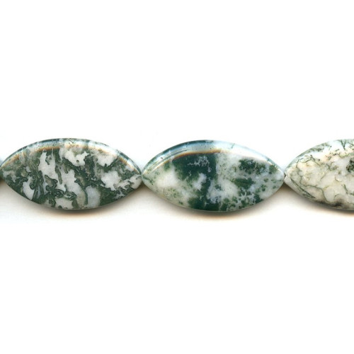 212-1003 Tree Agate <br>20x40 Flat Oval Rice