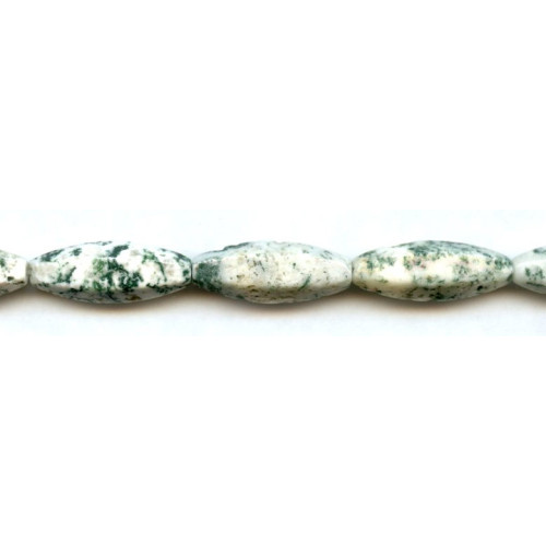 212-1007 Tree Agate <br>10x30 Hexagon Oval Rice