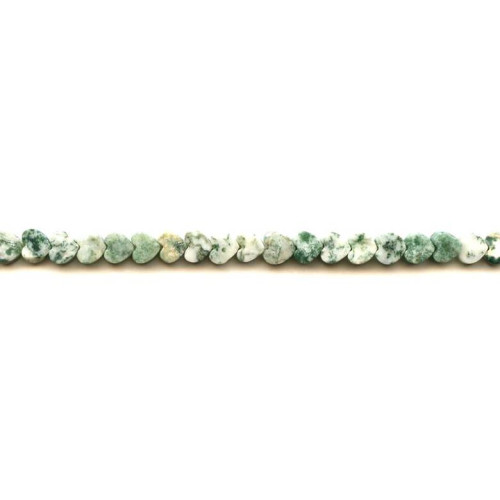 212-1029 Tree Agate <br>6-7mm Heart