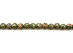 Unakite 8mm Faceted Round