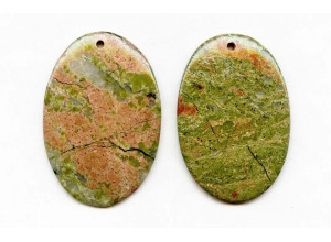 Unakite 53x35 Flat Oval Pendant