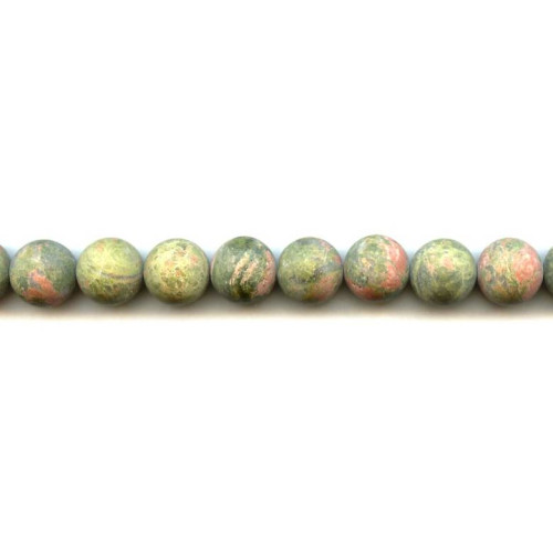 213-1110 Matte Unakite <br>12mm Round