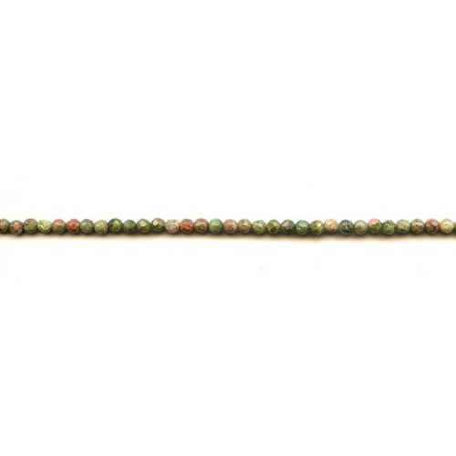 213-1140 Unakite <br>3mm Faceted Round