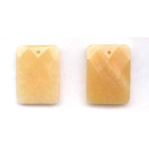 214-1041 Yellow Jade <br>30x40 Faceted Rectangle Pendant