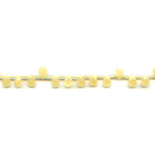 214-1050 Yellow Jade <br>5x8 Flat Pear Briolette