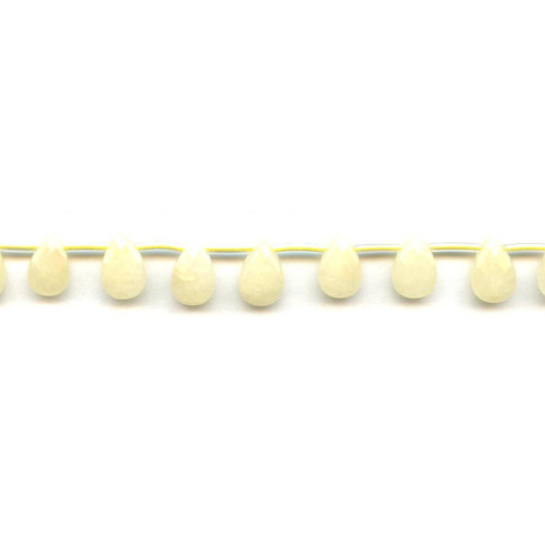 214-1133 Yellow Jade <br>8x12 Flat Pear Briolette