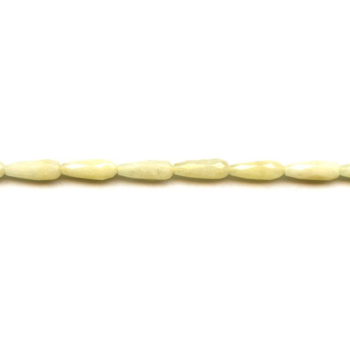 214-1138 Yellow Jade <br>6x16 Faceted Teardrop