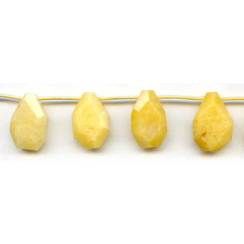 214-1221 Yellow Jade <br>16x24 Faceted Nugget Drop