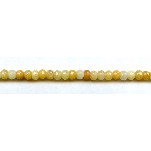 214-1257 Yellow Jade <br>6mm Faceted Rondell