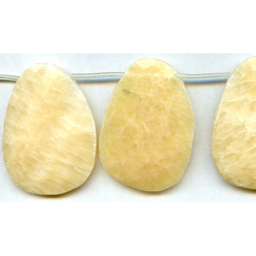 214-1268 Yellow Jade <br>45-50x Faceted Flat Drop