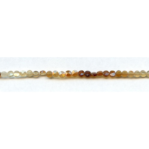 220-1069 Hessonite <br>4mm Faceted Coin