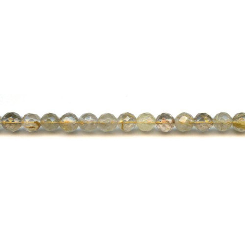 225-1222 Rutilated Quartz <br>8mm Faceted Round